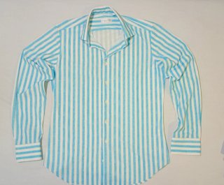 Camisa Italiana Campaniello de Rayas Celes Talla M