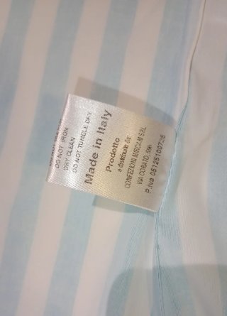 Camisa Italiana Campaniello de Rayas Celes Talla M
