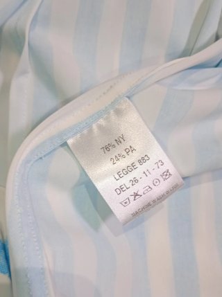 Camisa Italiana Campaniello de Rayas Celes Talla M