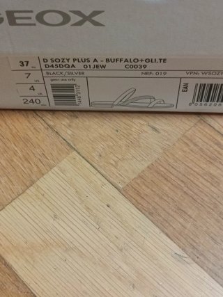 Sandalias Geox Mujer Talla 37 Negras y Plateadas