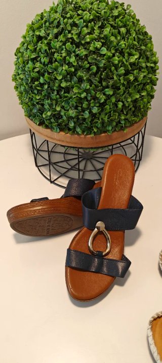 Sandalias cuña mujer T.39 azul
