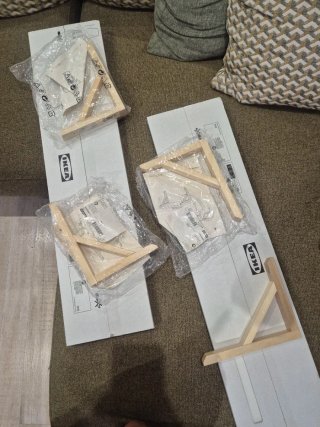 2 Baldas Bergshult IKEA + 4 Soportes Madera