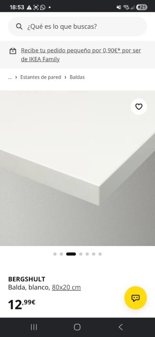 2 Baldas Bergshult IKEA + 4 Soportes Madera