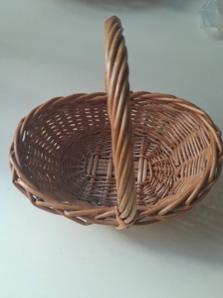 Cesta mimbre vintage 1986