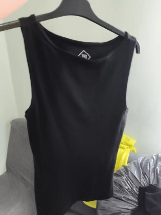 Camiseta sin mangas TEV canalé negra