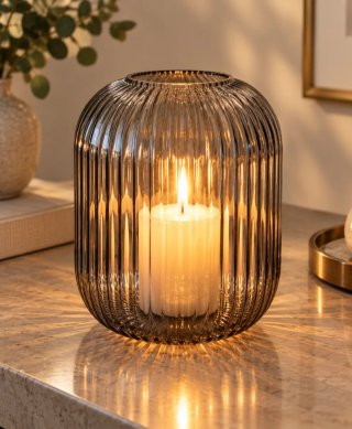 Tulipa de lámpara de cristal acanalado Ikea