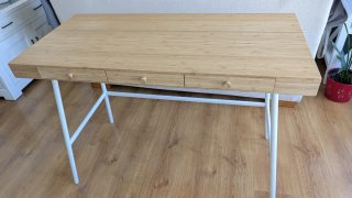 Escritorio Ikea Lillasen Bambú y Metal