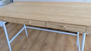Escritorio Ikea Lillasen Bambú y Metal