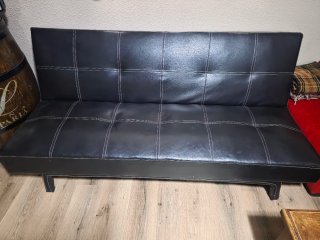 Sofá Cama Piel Sintética Negro