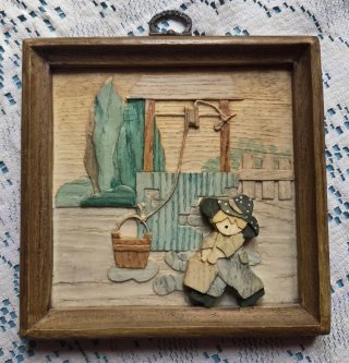 Cuadro decorativo infantil pozo madera