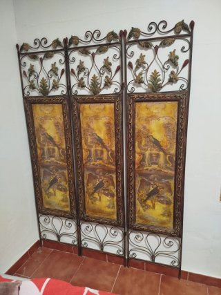 Biombo forja artesanal 3 paneles