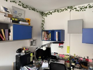 Mesa de estudio - Escritorio juvenil azul y gris