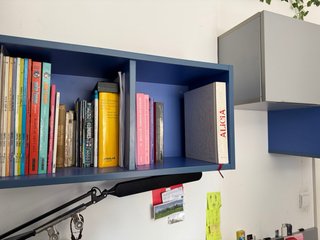 Mesa de estudio - Escritorio juvenil azul y gris