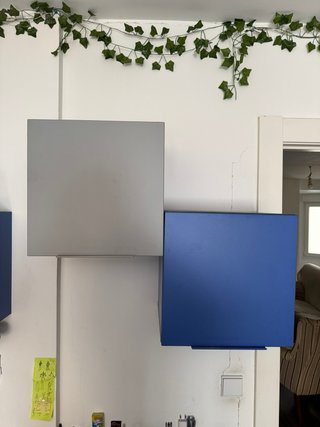 Mesa de estudio - Escritorio juvenil azul y gris