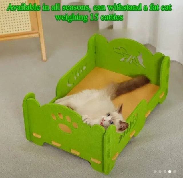 Cama Rascadora Gatos Doble Capa Verde