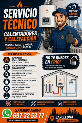 Tecnico//Reparación calderas calentadores termos..
