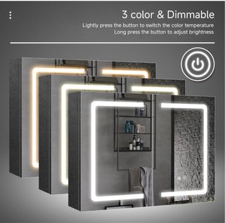 Espejo Armario Baño LED 80x60cm