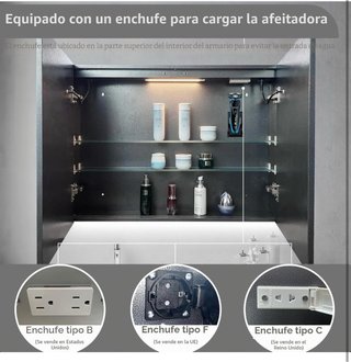 Espejo Armario Baño LED 80x60cm