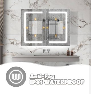 Espejo Armario Baño LED 80x60cm