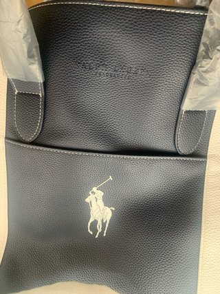 Bolso Tote Ralph Lauren Azul y Blanco