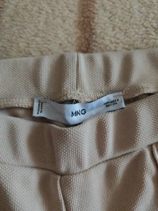 Pantalón Mango Talla S Beige