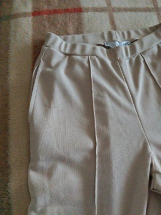 Pantalón Mango Talla S Beige
