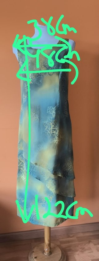 Vestido Guy Dubouis verde y azul talla 38