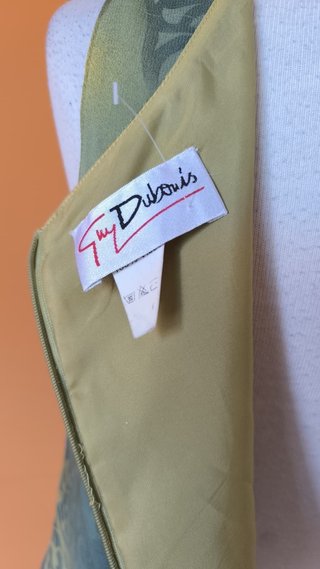 Vestido Guy Dubouis verde y azul talla 38