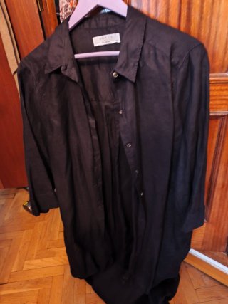 Blusa Lino Negra Talla Grande XXL
