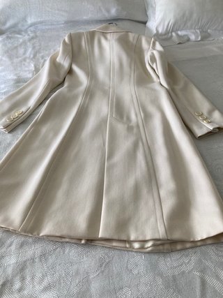 Abrigo Lana Zara Talla M Blanco