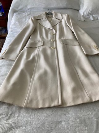 Abrigo Lana Zara Talla M Blanco