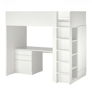 Litera Ikea con escritorio y armario