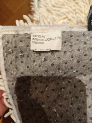 Alfombra beige pelo largo algodón