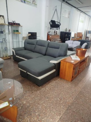 Sofá Cama Chaise Longue Gris Modelo Farrar
