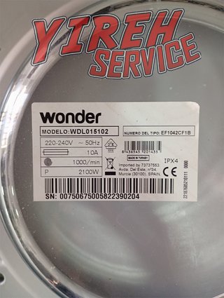 Puerta Lavadora Wonder WDL015102