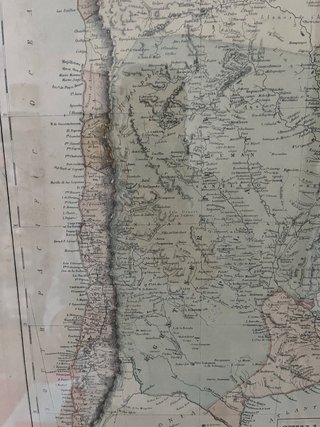 Mapa antiguo Chile y La Plata Bolivia