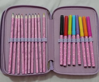 Estuche escolar Stitch Disney Nuevo Lleno