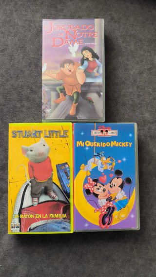 Lote 3 Películas VHS infantiles.