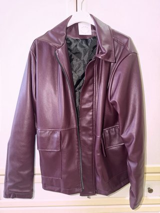 Giacca Bomber Ecopelle Bordeaux