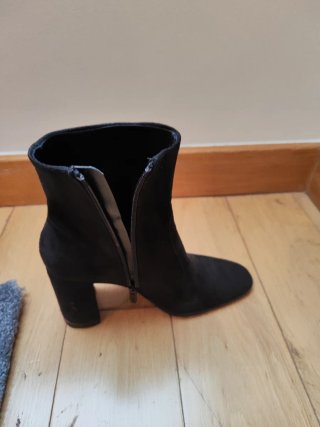 Botines Mango Ante Negro Talla 36