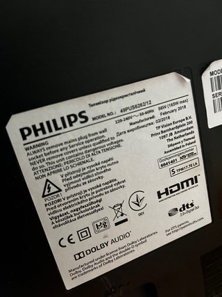 Televisor Philips 49” Negro/Plata