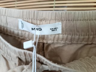 Pantalón ancho Mango Talla L Beige