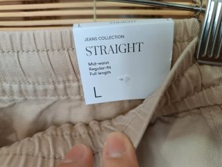 Pantalón ancho Mango Talla L Beige