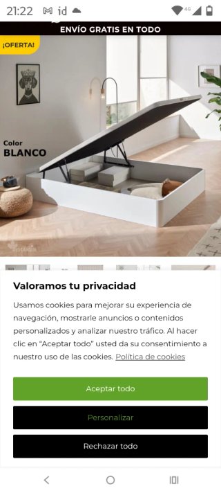 Canapé abatible blanco DESCANSIN