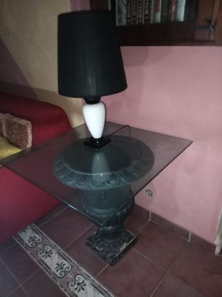 Coppia vasi pompeiani con lampade