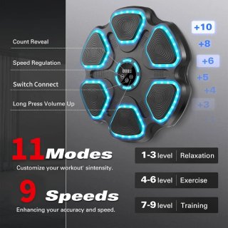 Máquina Boxeo Musical Bluetooth Pantalla LED
