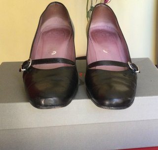 Scarpe donna pelle nere vintage n.37
