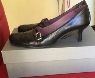 Scarpe donna pelle nere vintage n.37