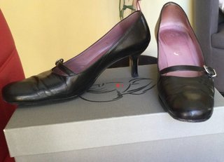 Scarpe donna pelle nere vintage n.37