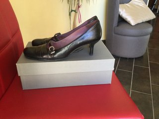 Scarpe donna pelle nere vintage n.37